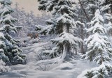 大尺寸朝鮮國畫《林海雪韻》