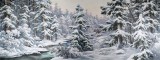 大尺寸朝鮮國畫《林海雪韻》