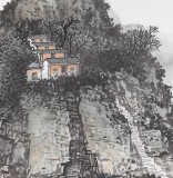 民盟美協理事黃奇松四尺國畫《亭亭卓立綠波中》
