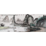 民盟美協(xié)理事黃奇松小六尺《漓江佳境詩(shī)意圖》