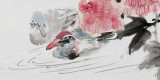 【已售】中國美協會員張延東三尺《芙蓉生在秋江上》