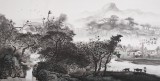 民盟美協理事黃奇松四尺國畫《煙雨牧歸》