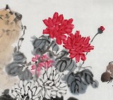 中國美協會員張延東三尺《秋叢繞舍》