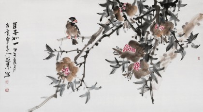 中國(guó)美協(xié)會(huì)員張延?xùn)|三尺《百子如一》