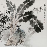 中國美協會員張延東四尺斗方《蕉陰圖》