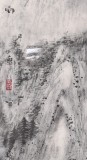 當代水墨漫畫名家 強春云四尺斗方 《雨泉圖》