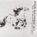 王向陽(yáng) 四尺斗方《馬馳祥云起 春風(fēng)載福來(lái)》 中國(guó)美術(shù)家協(xié)會(huì)會(huì)員（詢價(jià)）