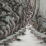 貴州七星關美協主席吳顯剛 四尺《溪山客話》