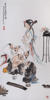 南海禪寺 妙林居士 四尺《佳人美酒詩思狂》(詢價)
