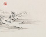 【已售】名家孔祥前小尺寸《宋人筆意之溪山歸隱》（詢價）
