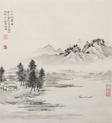 名家孔方小尺寸《水村煙靄圖》（詢價）