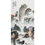 李明成三尺山水畫《林壑憂美》中國書法家協會會員