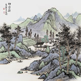 劉金河四尺斗方《靜靜的山村》中國美術家協會會員（詢價）