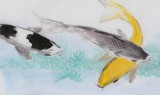 張春奇四尺九魚圖《彩云追月》徐悲鴻紀(jì)念館藝術(shù)中心理事（詢價(jià)）
