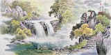 朝鮮畫家趙元哲 四尺《金剛山仙河溪谷》