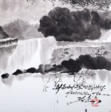 朝鮮畫家鄭勛 四尺《思念最勝臺的月夜》