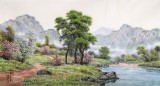 朝鮮名家蔡京華 四尺《鄉村的清晨》