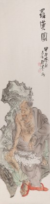 曹建濤 四尺對開《羅漢圖》 獨具特色水墨人物畫家
