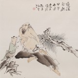 曹建濤 四尺斗方《道法自然》 獨具特色水墨人物畫家