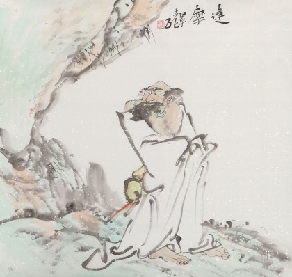 曹建濤 四尺斗方《達摩》 獨具特色水墨人物畫家