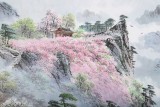 朝鮮畫家金善國 四尺《妙香山佛影臺》