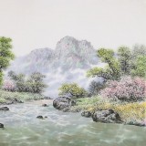 朝鮮名家蔡京華 四尺《山川的春天》