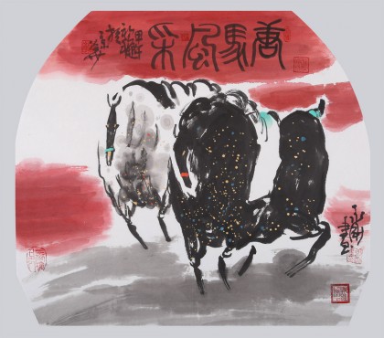 國家一級美術師王永剛 四尺斗方《唐馬風采》(詢價)