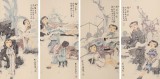著名青年畫家李翔峰 《自觀自在四聯(lián)》詢價