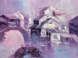 SK郭瑩 《水鄉(xiāng)冬韻》布面油畫