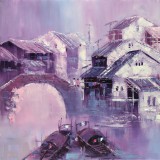 SK郭瑩 《水鄉(xiāng)冬韻》布面油畫