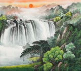 【已售】吳東四尺聚寶盆山水畫(huà)《福地安居》