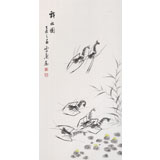 何華賢 三尺《戲水圖》 潁淮書畫名家