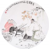 南海禪寺 妙林居士 人物畫《琴聲潤童心》