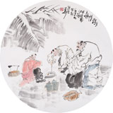 南海禪寺 妙林居士 人物畫《鄉野情趣》