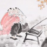 南海禪寺 妙林居士 人物畫《琴聲潤童心》
