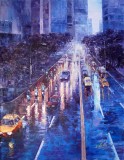 【已售可訂】郭瑩大尺寸 《上海之夜-雨后》 布面油畫