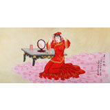 北京美協凌雪四尺《美人梳妝》