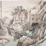 名家劉金河 四尺斗方《天風來浩蕩 云水一身輕》（詢價）