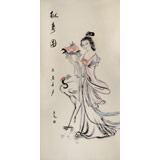 李立辰精品四尺國畫《獻(xiàn)壽圖》河北著名仕女畫家（詢價）