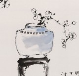 中國美協會員趙英旭四尺三開《閑月聽風》