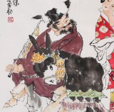 河南美協(xié)董書林四尺斗方《鐘馗嫁妹》