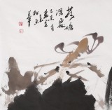 李立辰四尺斗方《荷塘深處》河北著名仕女畫家（詢價(jià)）