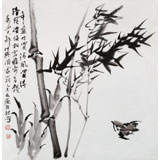 庾超然四尺斗方《風竹圖》 黃鶴樓書畫院院長