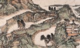 胡書文 八尺對開《溪山云雨圖》中國書畫院創(chuàng)作院副院長（詢價(jià)）