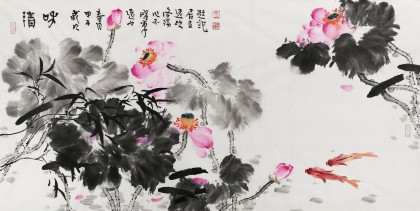 曲逸之 四尺《清和》 河南省著名花鳥畫家