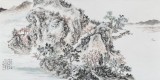曹寶峪三尺《忽見孤帆隱映來》