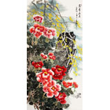 姜康 四尺牡丹《富貴迎春》