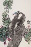 劉紀(jì) 四尺三開《花蔭低語》 中國畫大家 真跡收藏（詢價）