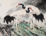 王向陽 六尺對開《松鶴同壽》中國美術家協會會員（詢價）