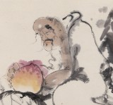 【已售】郭廷 四尺斗方《人間長壽仙》 當代獨具特色的水墨人物名家（詢價）